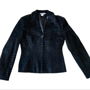 PAOLO SANTINI leather alligator print jacket size 6